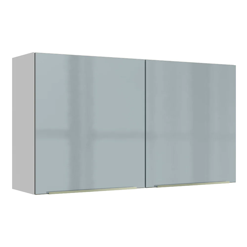 Armário Aéreo Madesa Lux 120 cm 2 Portas Branco/Cinza
