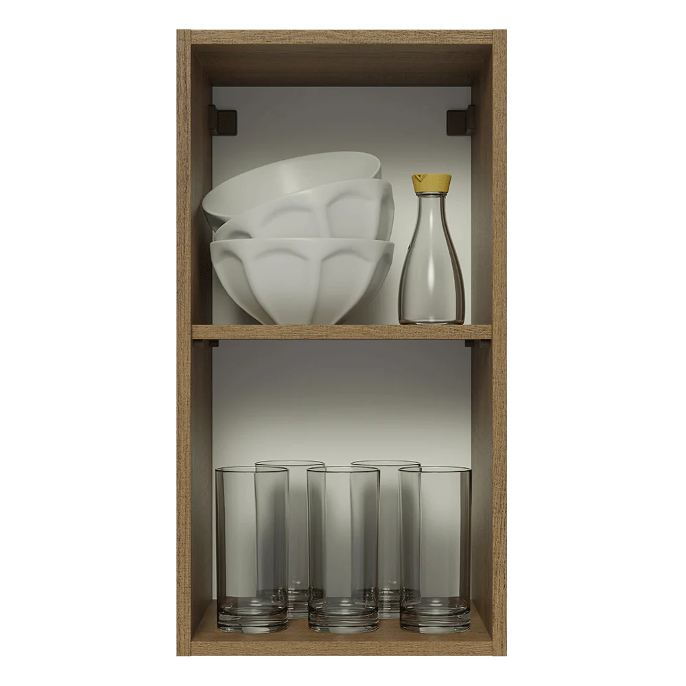 Armário Aéreo Madesa Lux 35 cm 1 Porta Rustic/Cinza - Image 5