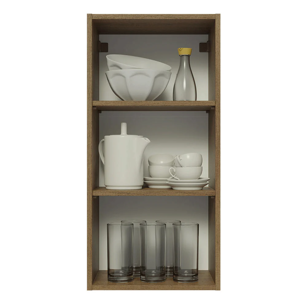Armário Aéreo 40 x 83 cm 1 Porta Rustic/Branco Veludo Lux Madesa - Image 5