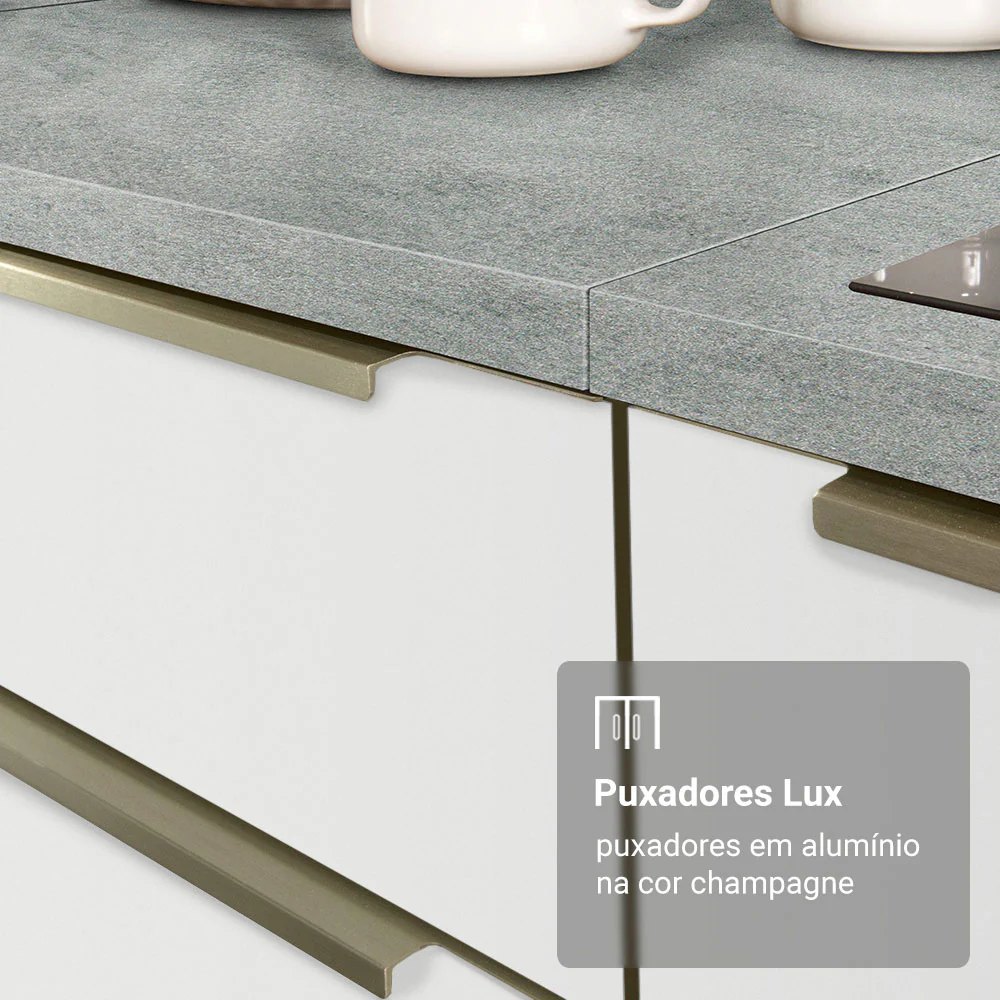 Armário Aéreo Madesa Lux 60 cm 1 Porta Basculante Branco/Branco Veludo - Image 6