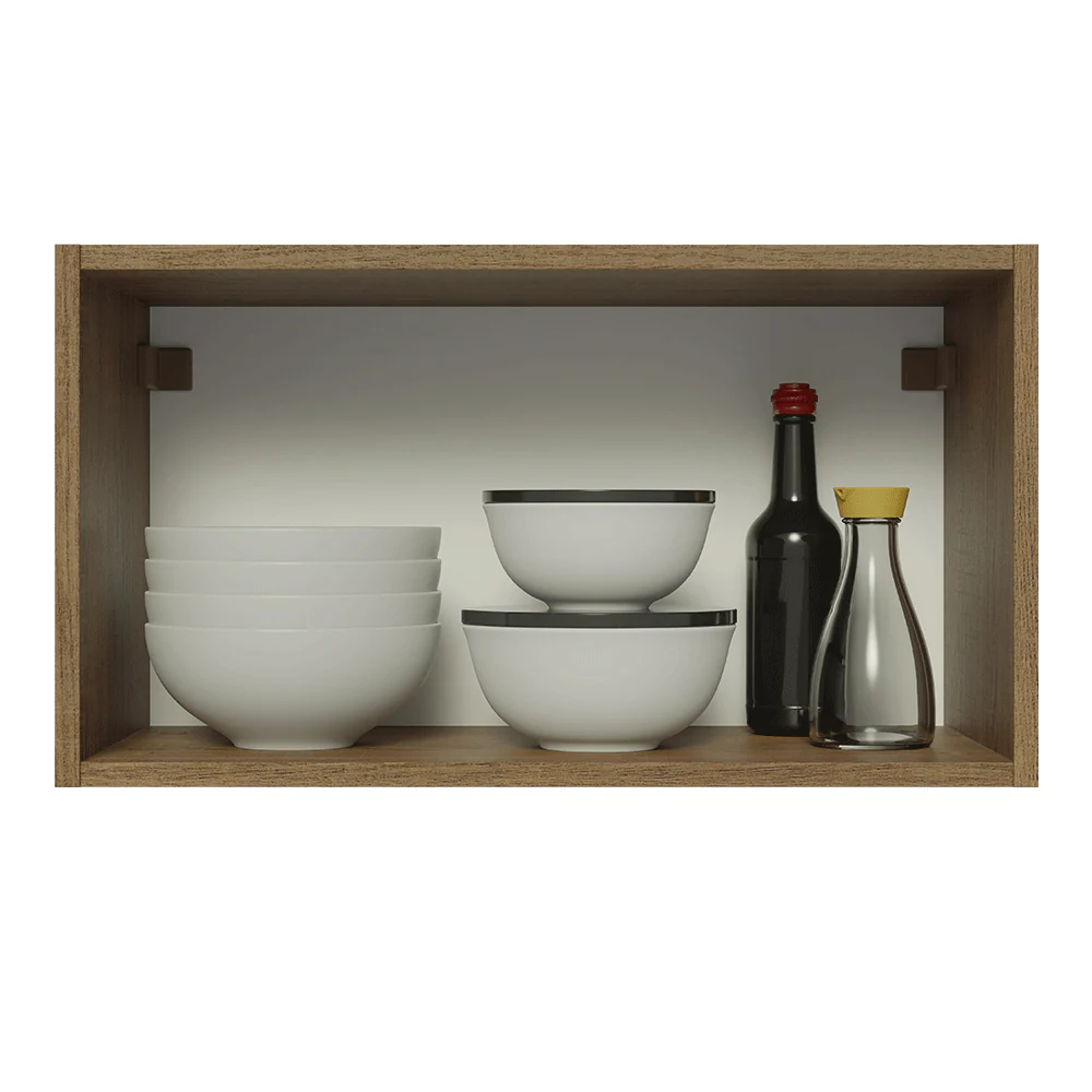 Armário Aéreo Madesa Lux 60 cm 1 Porta Basculante Rustic/Preto - Image 4