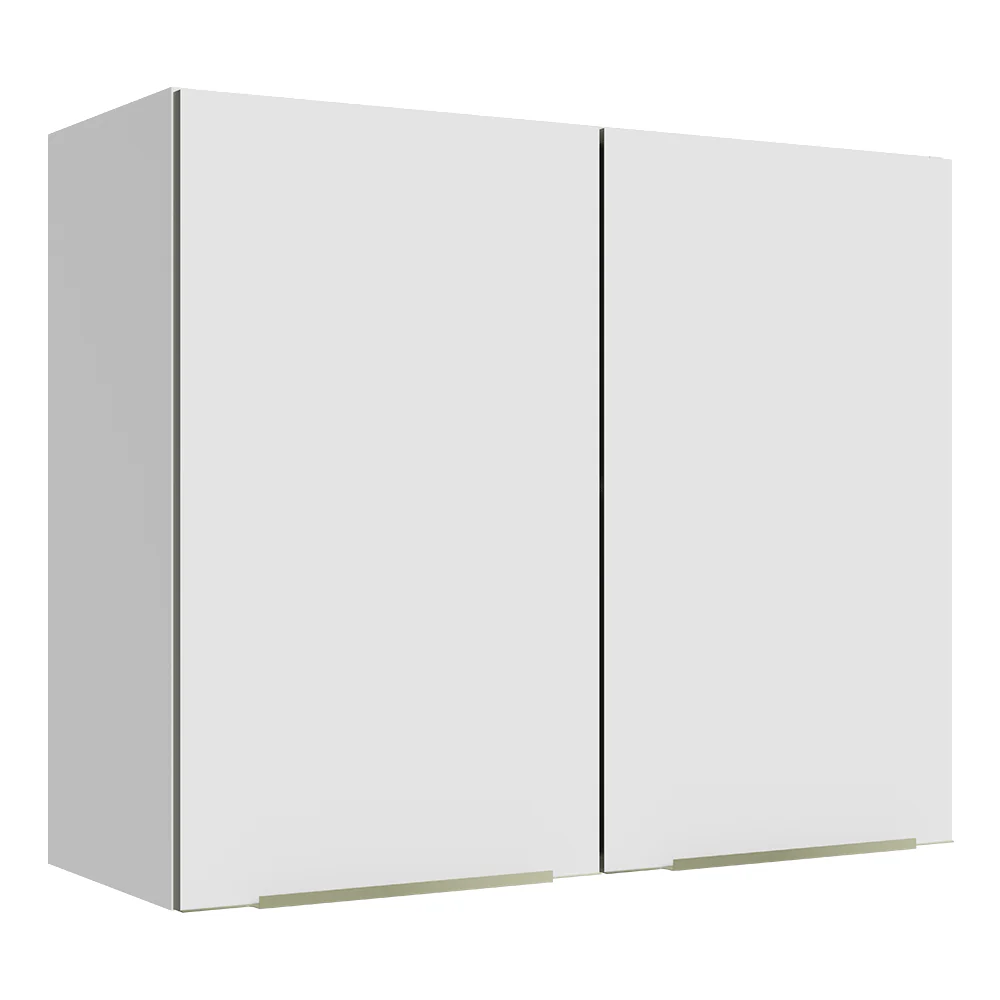 Armário Aéreo Madesa Lux 80 cm 2 Portas Branco/Branco Veludo