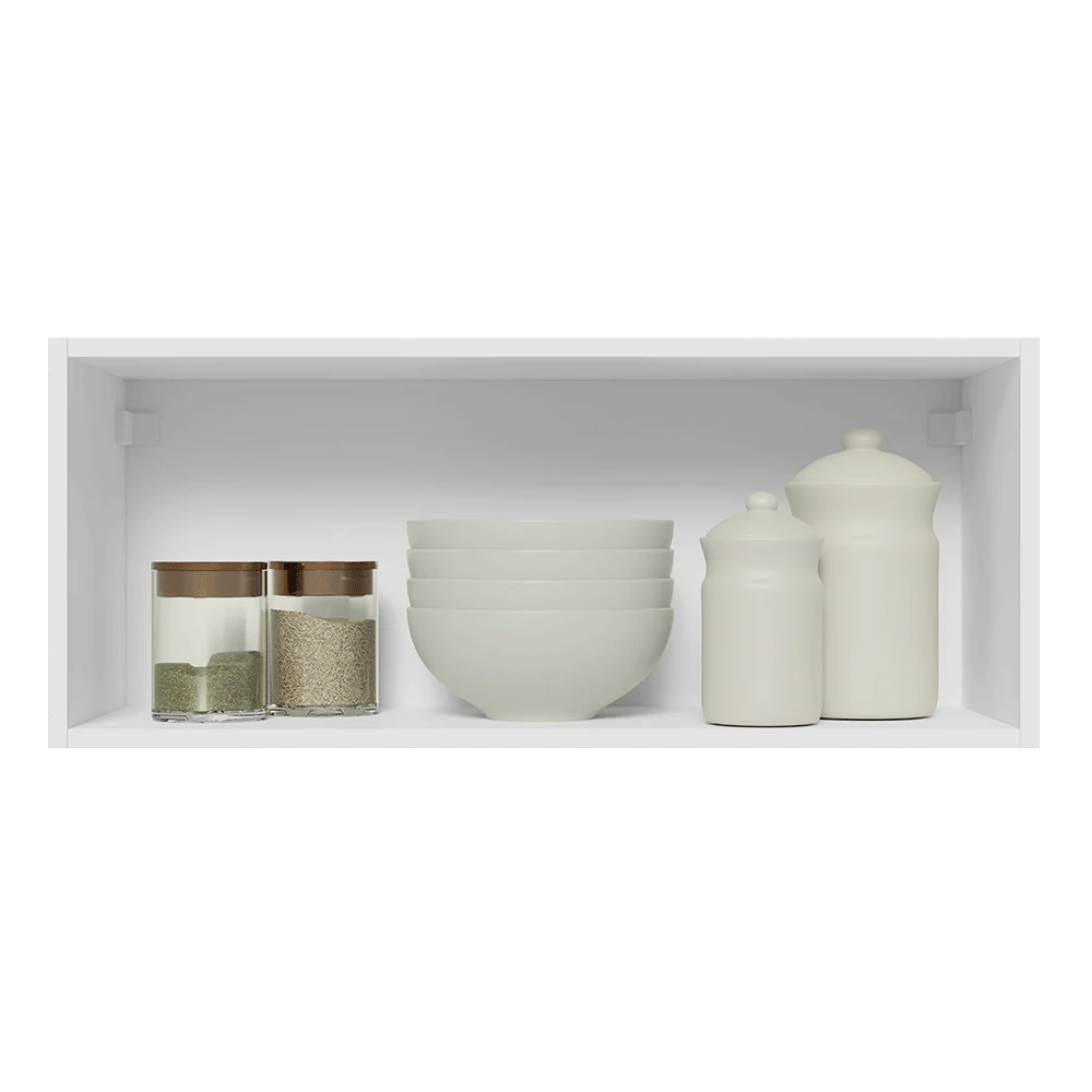 Armário Aéreo Madesa Lux 80 cm 1 Porta Basculante Branco/Cinza - Image 4