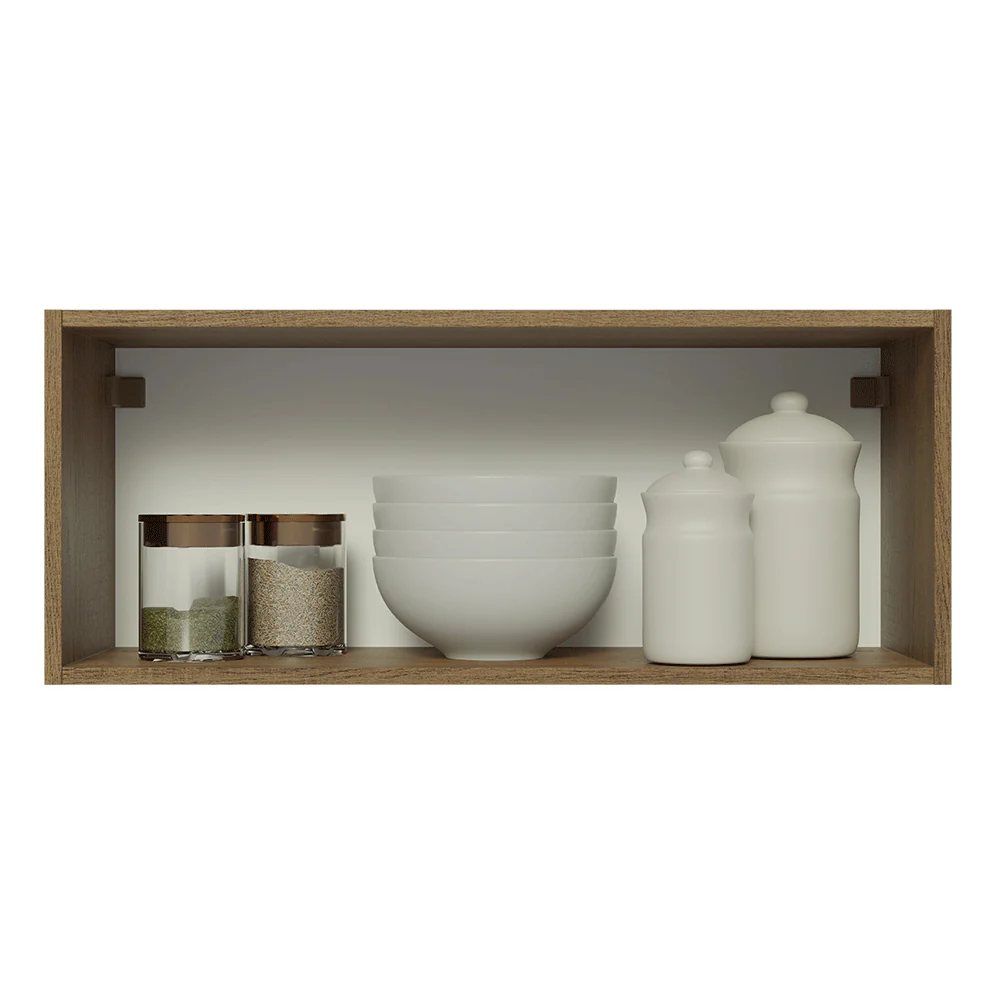 Armário Aéreo Madesa Lux 80 cm 1 Porta Basculante Rustic/Cinza - Image 4