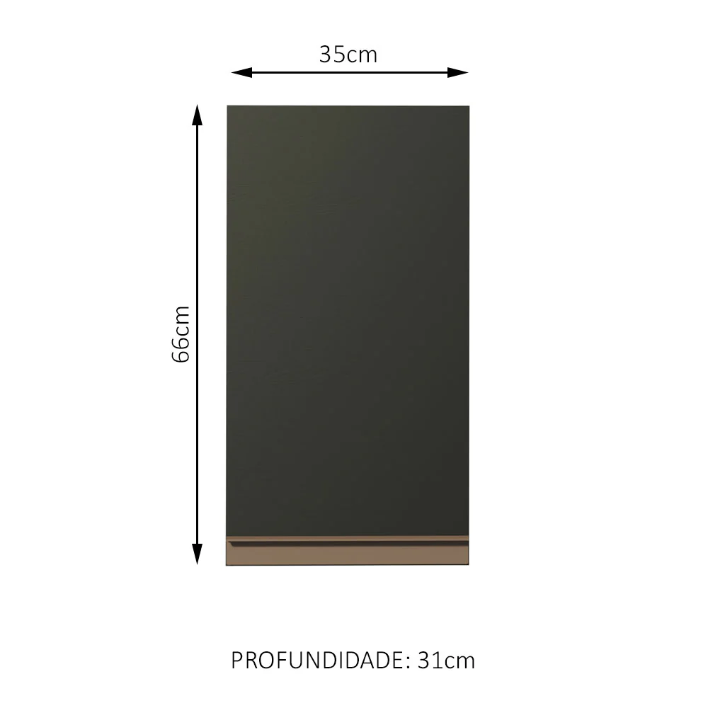 Armário Aéreo Madesa Reims 35 cm 1 Porta Preto - Image 2