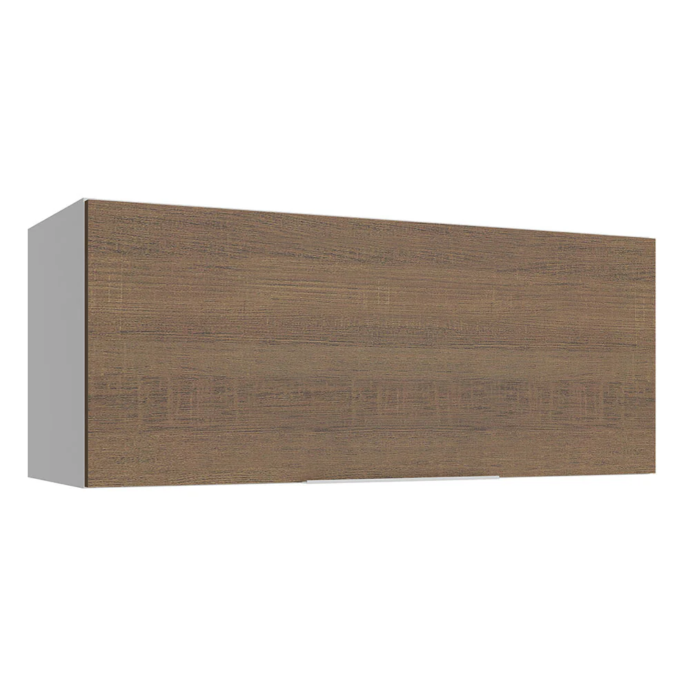 Armário Aéreo Madesa Stella 80 cm 1 Porta Basculante Branco/Rustic