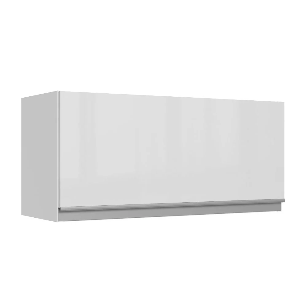 Armário Aéreo 100% MDF 70 cm 1 Porta Basculante Frente Branco Brilho Acordes Madesa