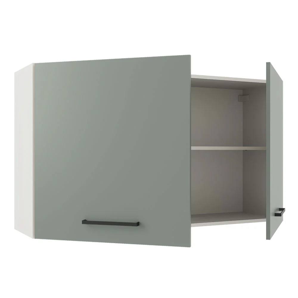 Armário Aéreo Multiuso 120cm 2 Portas Branco/Cinza Agata Madesa - Image 4