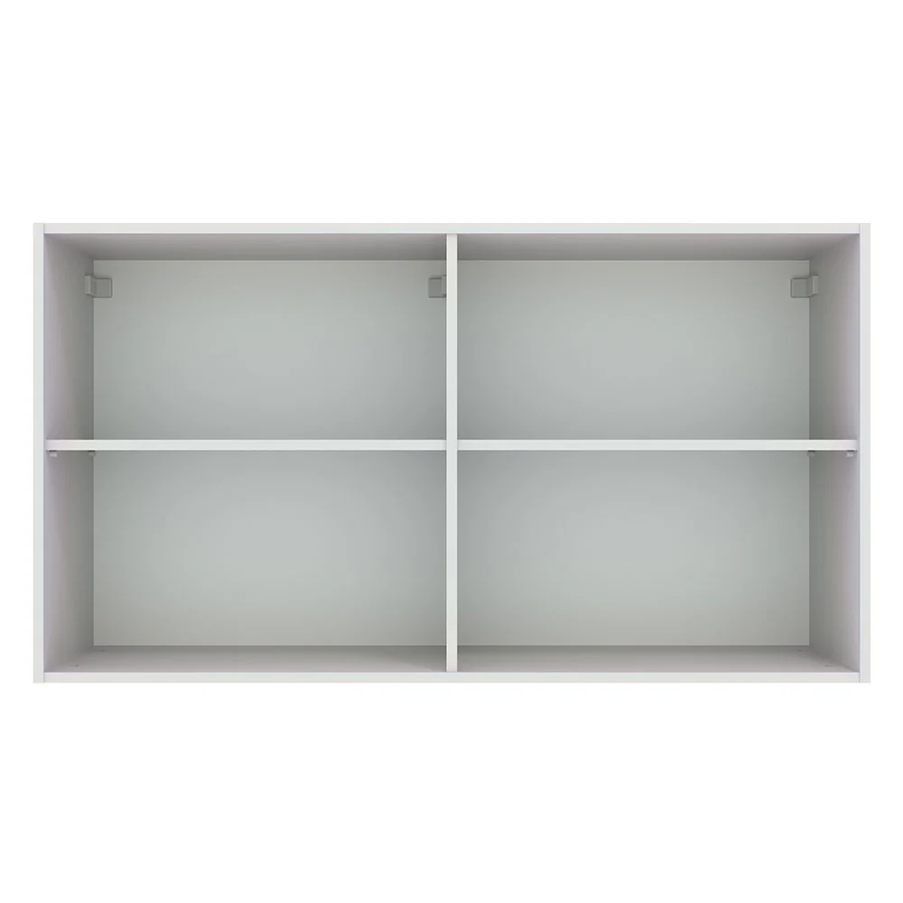 Armário Aéreo Multiuso 120cm 2 Portas Branco/Cinza Agata Madesa - Image 6