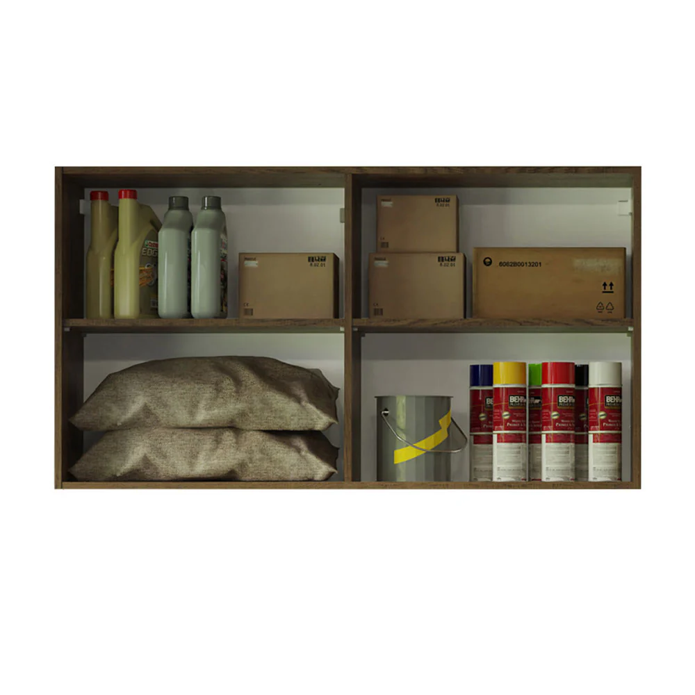 Armário Aéreo Multiuso 120cm 2 Portas Rustic/Branco Agata Madesa - Image 5