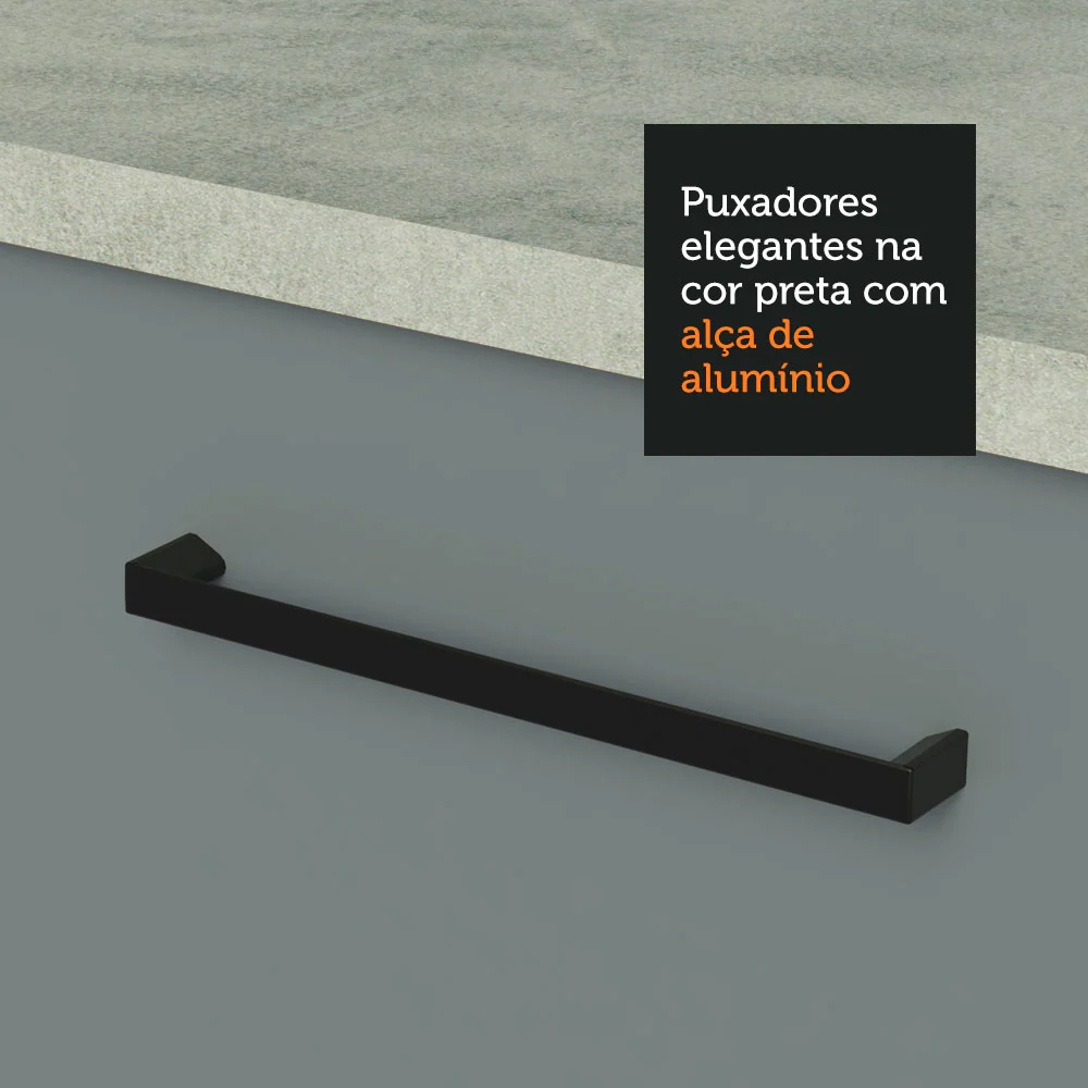 Armário Aéreo Multiuso 80cm 1 Porta Basculante Branco/Cinza Agata Madesa - Image 7