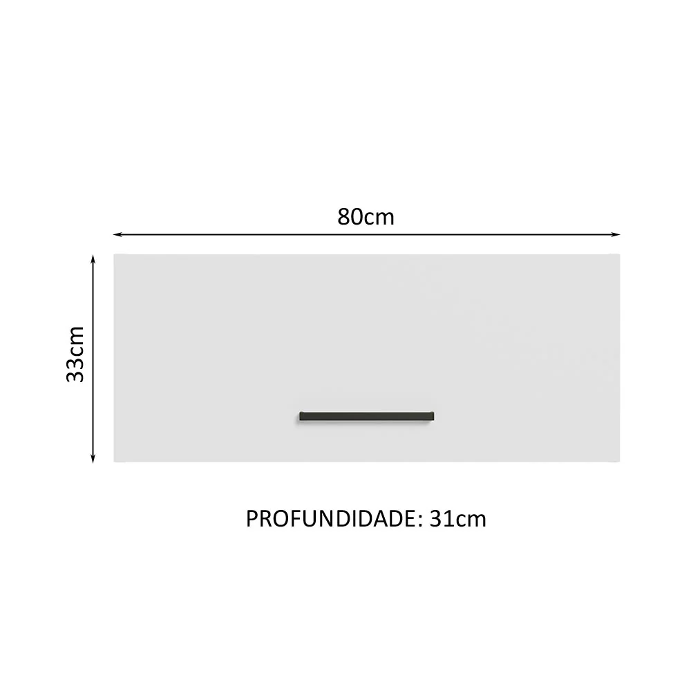 Armário Aéreo Multiuso 80cm 1 Porta Basculante Rustic/Branco Agata Madesa - Image 3