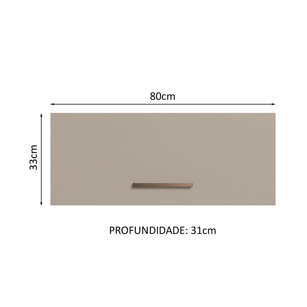 Armário Aéreo Multiuso 80cm 1 Porta Basculante Rustic/Crema Agata Madesa - Image 3