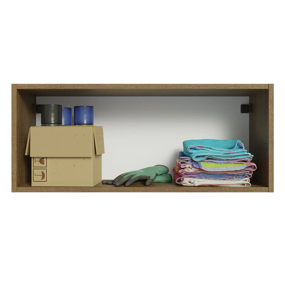 Armário Aéreo Multiuso 80cm 1 Porta Basculante Rustic/Crema Agata Madesa - Image 4