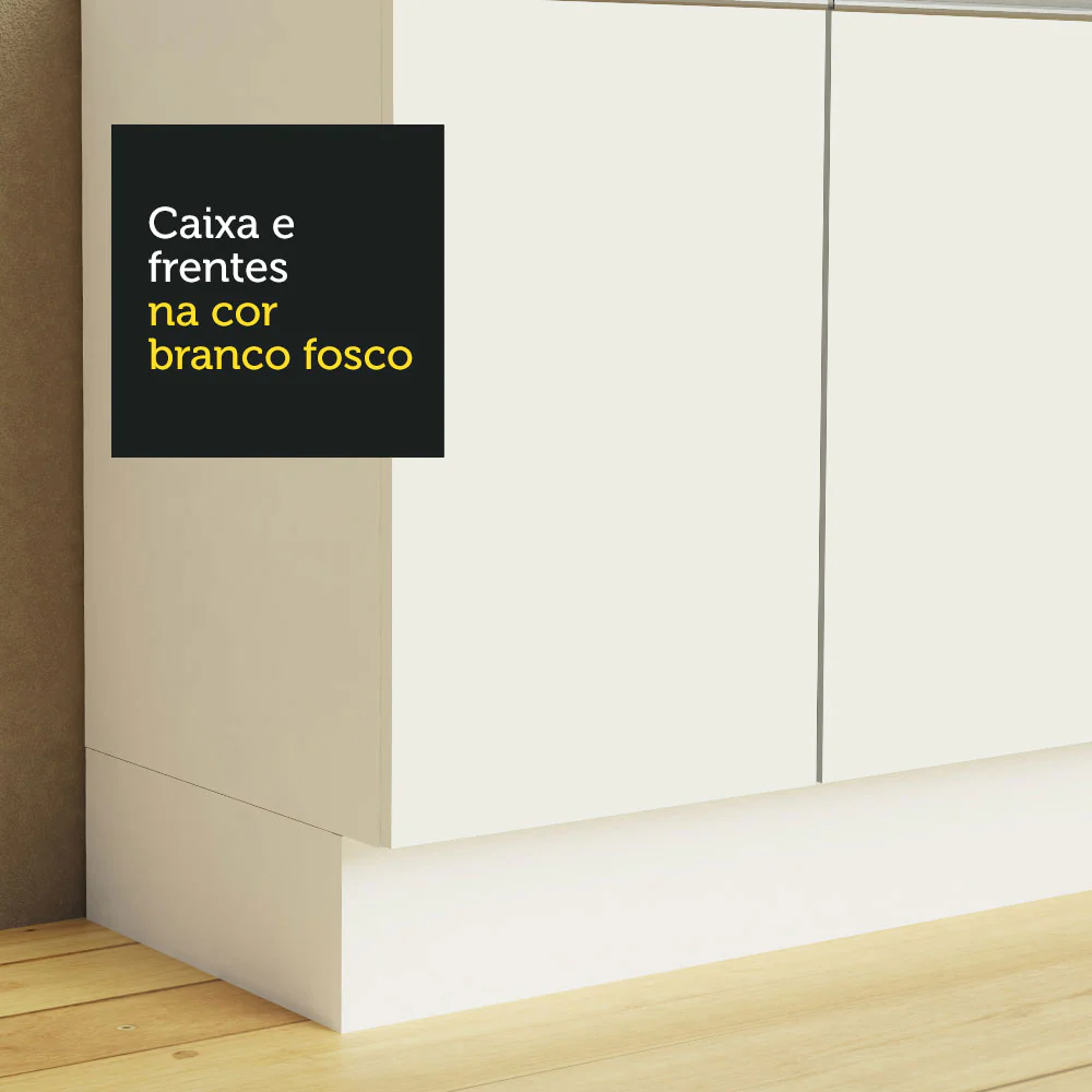 Armário de Cozinha Compacta 100% MDF 180cm Branco Smart Madesa 02 - Image 8