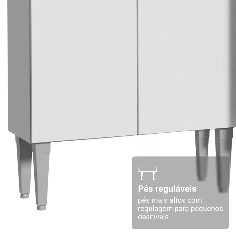 Armário de Cozinha Compacta 156 cm Branco/Rustic Emilly Madesa 02 - Image 7