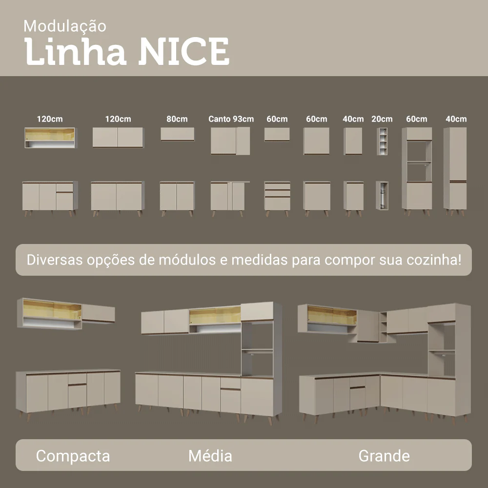 Armário de Cozinha Compacta 180 cm Crema Nice Madesa 02 - Image 10