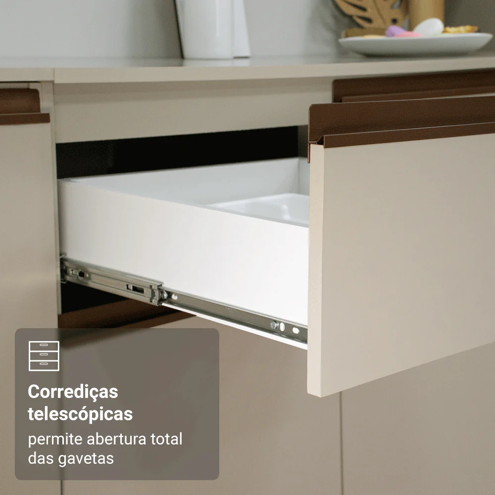 Armário de Cozinha Compacta 180 cm Crema Nice Madesa 02 - Image 7