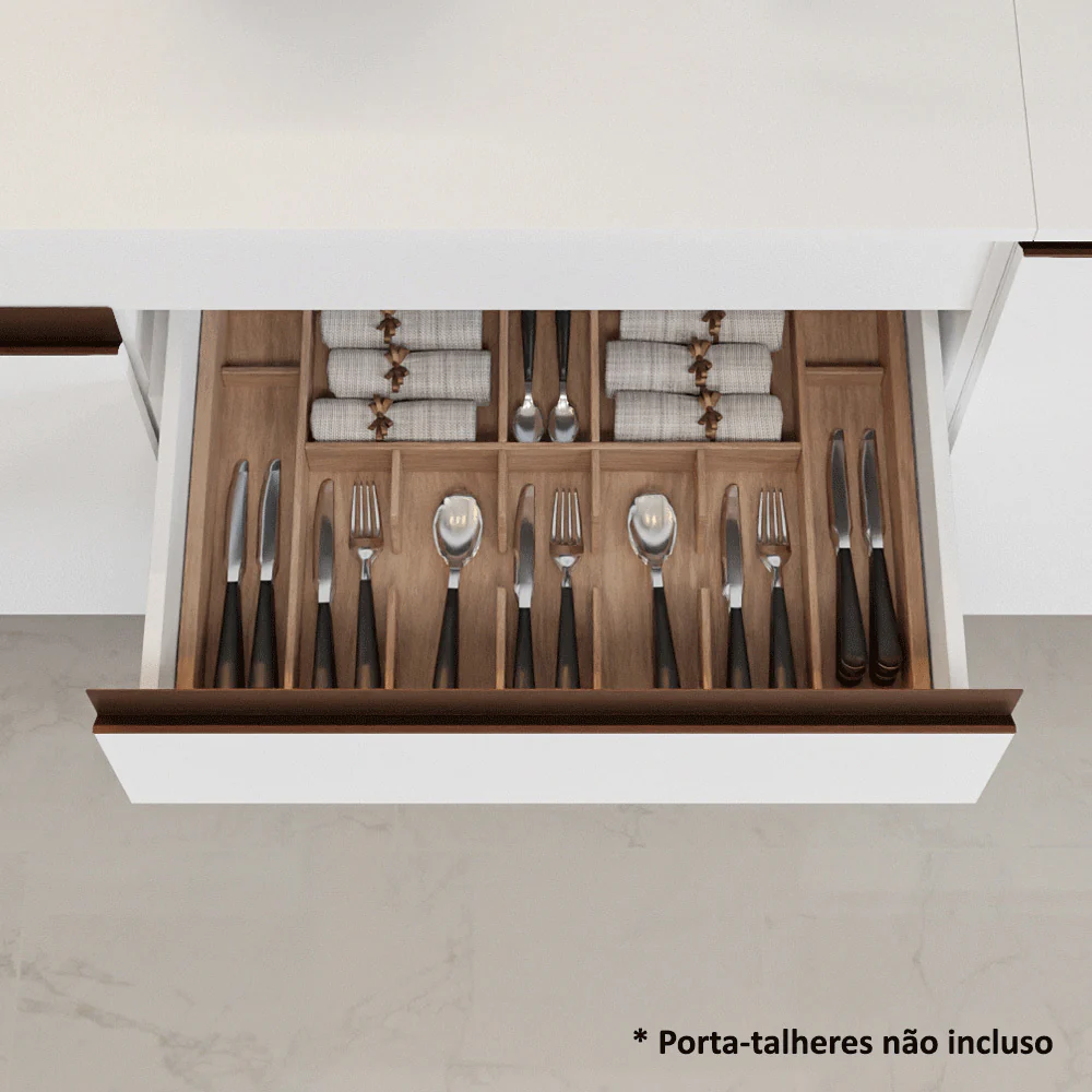 Armário de Cozinha Compacta 190cm Branco Reims Madesa 08 - Image 8