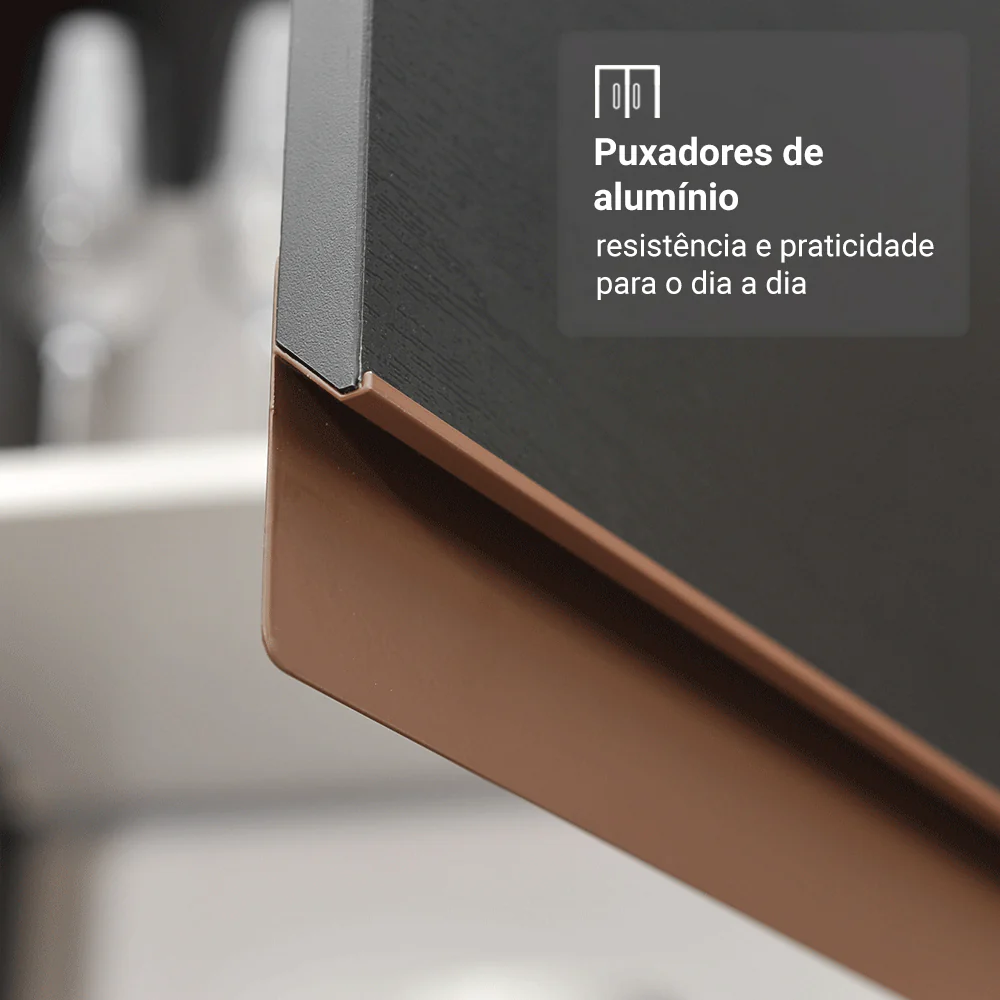 Armário de Cozinha Compacta 190cm Preto Reims Madesa 05 - Image 6