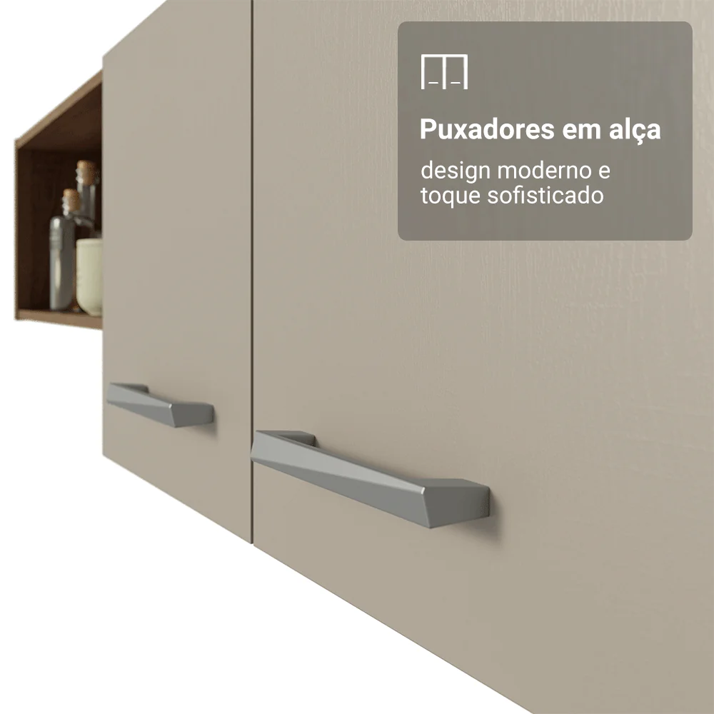 Armário de Cozinha Compacta 196cm Rustic/Crema Aura Madesa 01 - Image 8