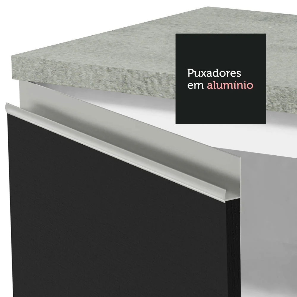 Armário de Cozinha Compacta 200cm Branco/Preto Glamy Madesa 08 - Image 7