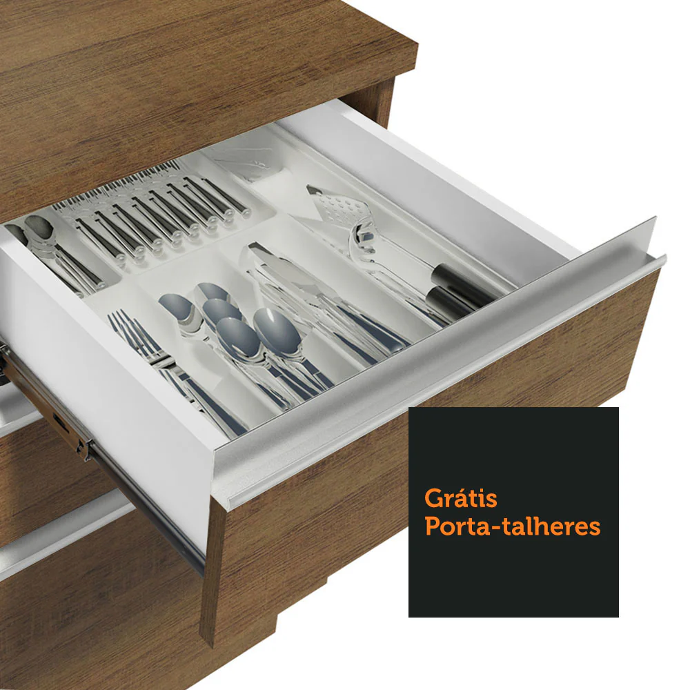 Armário de Cozinha Compacta 200cm Rustic Glamy Madesa 08 - Image 9