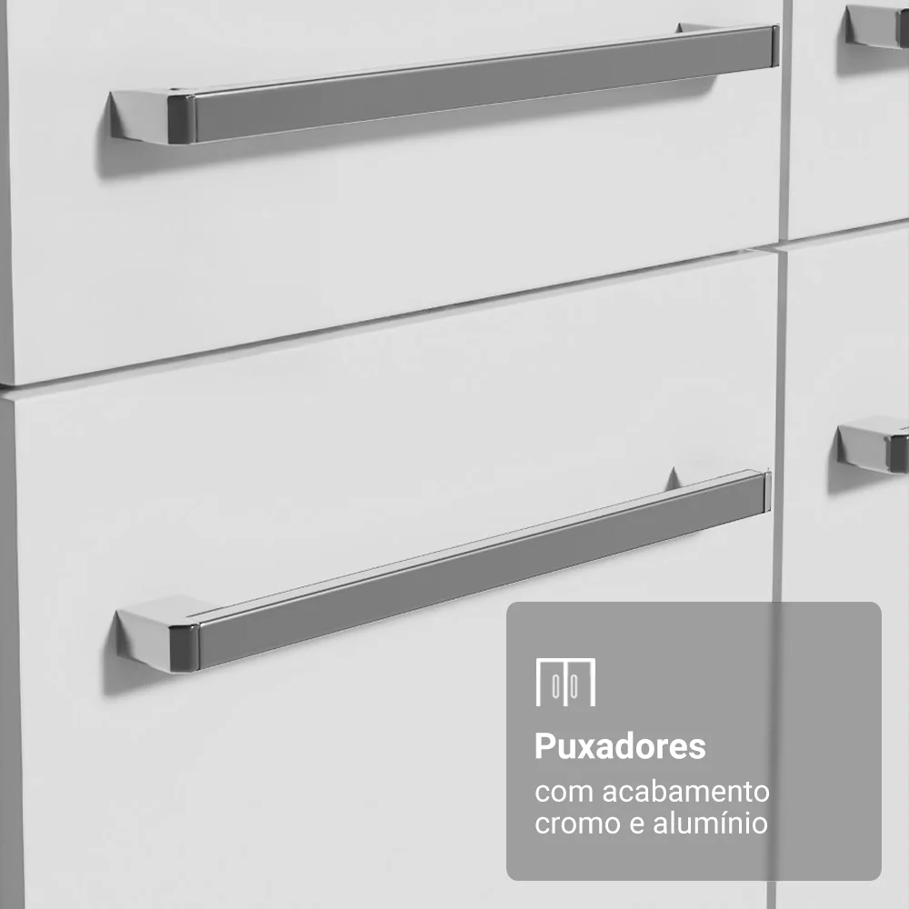 Armário de Cozinha Compacta 229cm com Pia Rustic/Branco Emilly Madesa 10 - Image 7