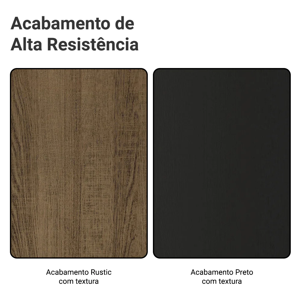 Armário de Cozinha Compacta 229cm com Pia Rustic/Preto Emilly Madesa 12 - Image 9
