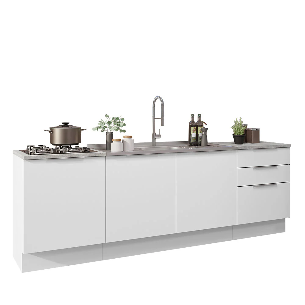 Armário de Cozinha Compacta 240cm Branco Stella Madesa 01 - Image 2