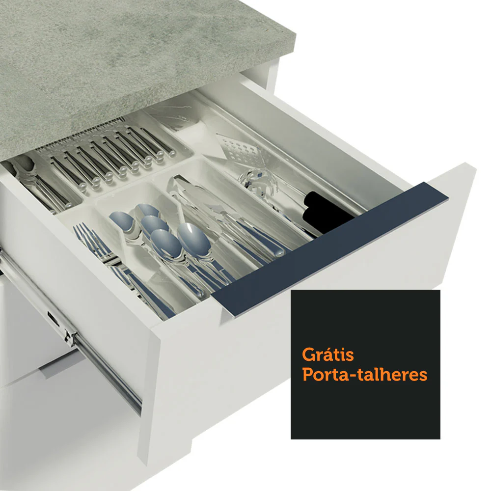 Armário de Cozinha Compacta 240cm Branco Stella Madesa 01 - Image 8