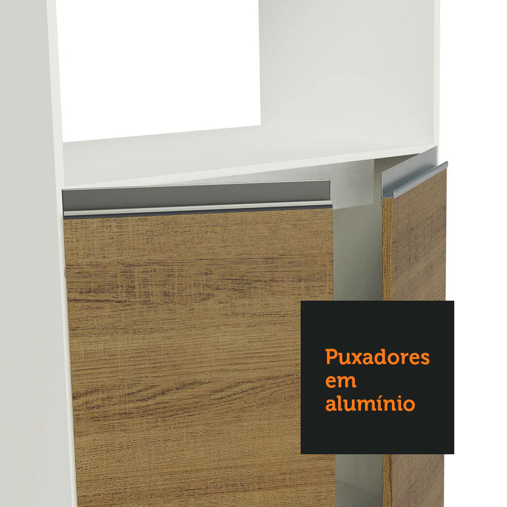 Armário de Cozinha Completa 100% MDF 250 cm Branco/Rustic/Crema Smart Madesa 02 - Image 7