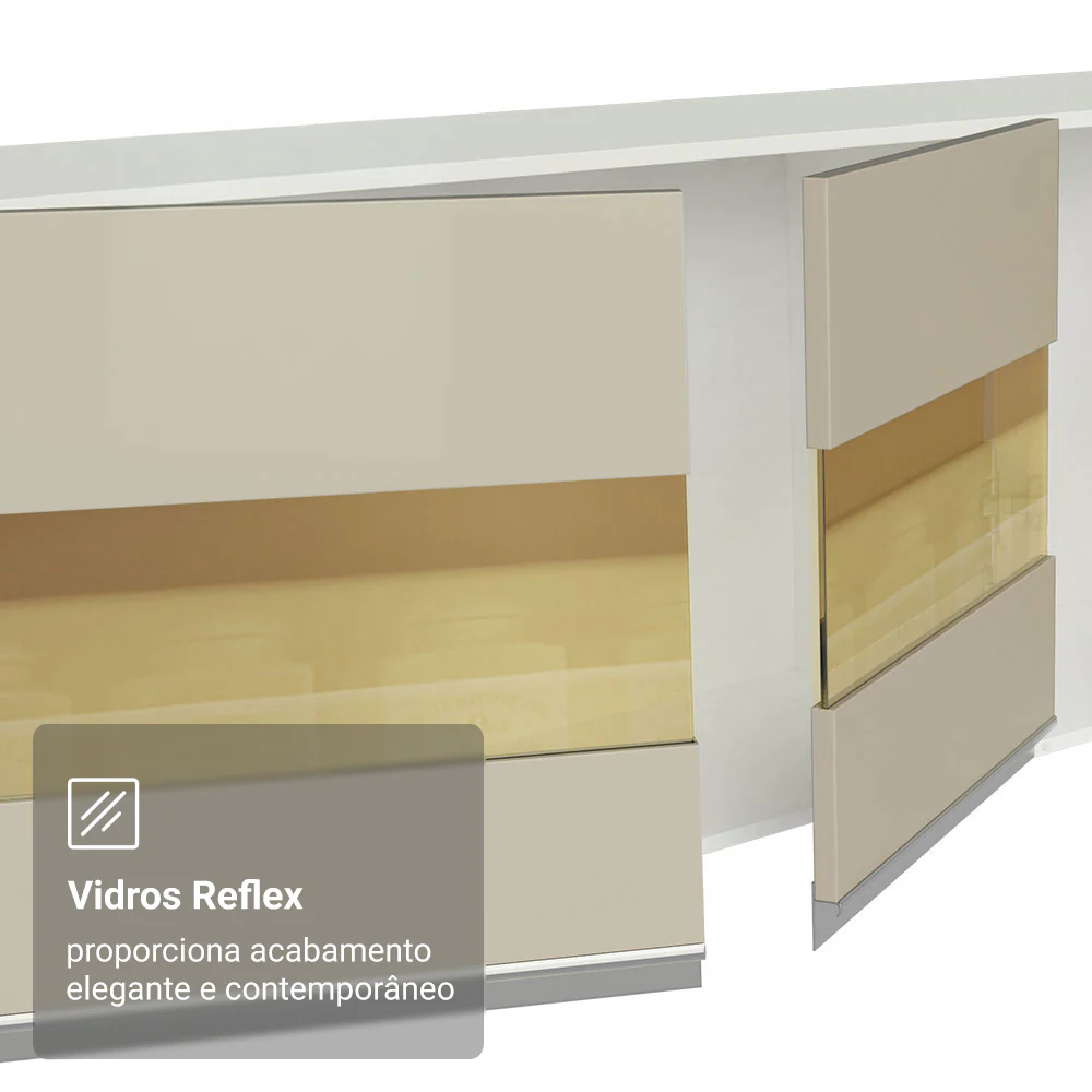 Armário de Cozinha Completa 100% MDF 300cm Branco/Rustic/Crema Smart Madesa 02 - Image 7