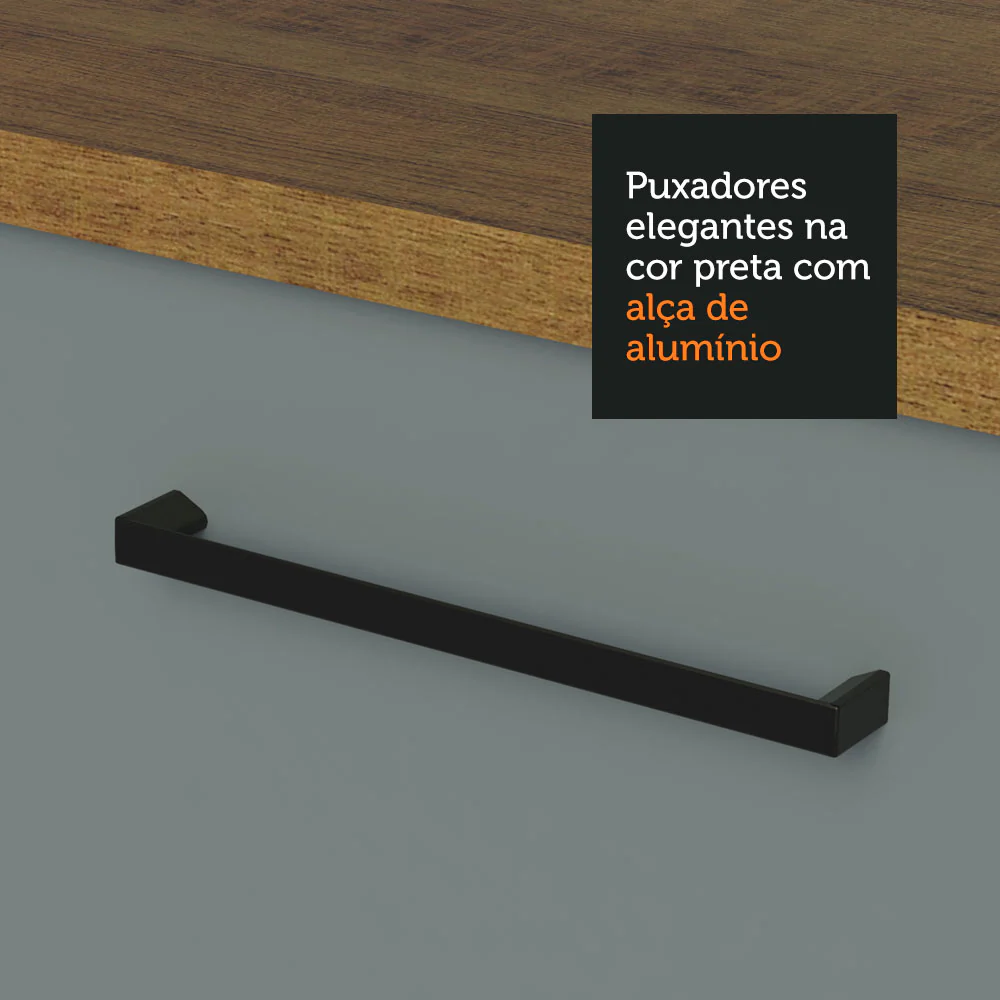 Armário de Cozinha Compacta 180cm Rustic/Cinza Agata Madesa 09 - Image 8