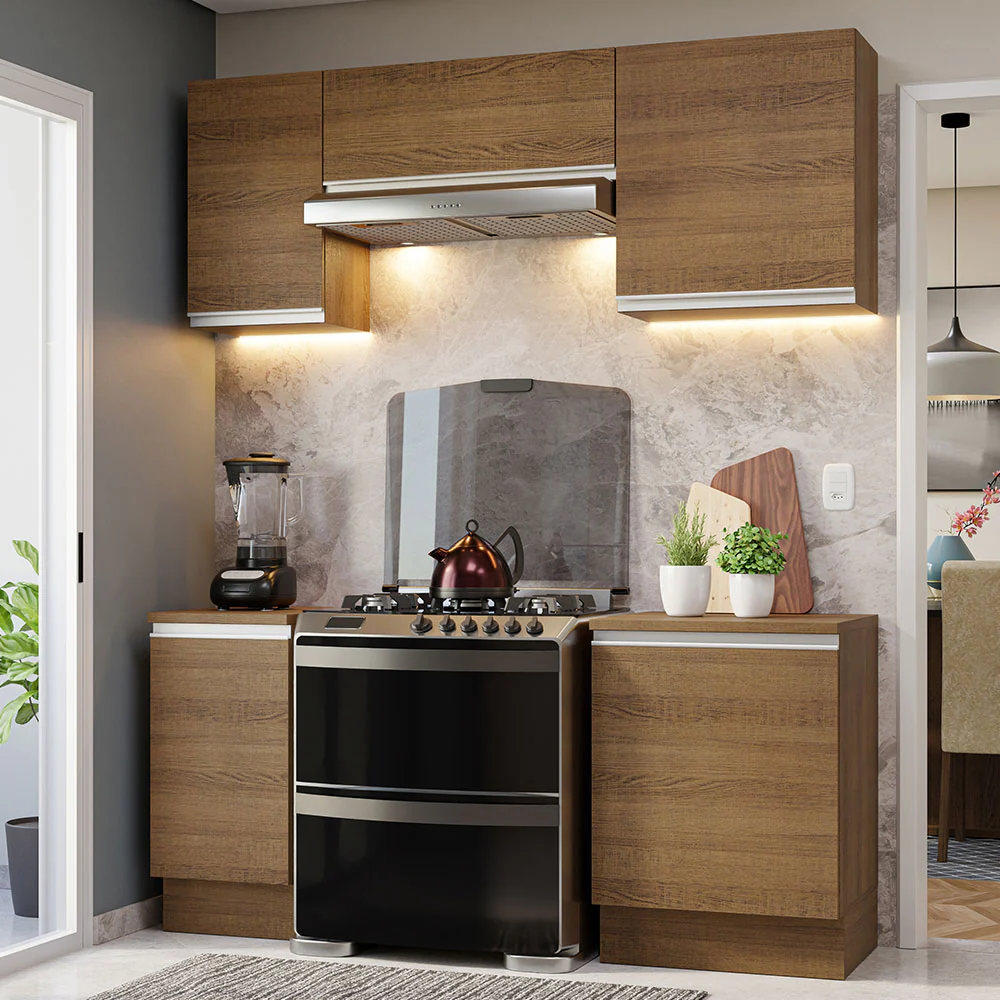 Armário de Cozinha Compacta 180cm Rustic Glamy Madesa 12