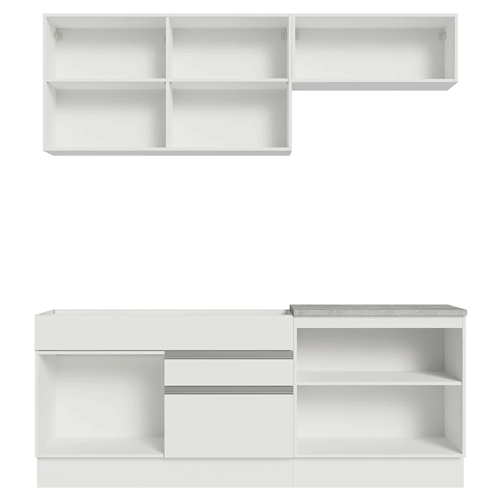 Armário de Cozinha Compacta 200cm Branco/Crema Glamy Madesa 07 - Image 11