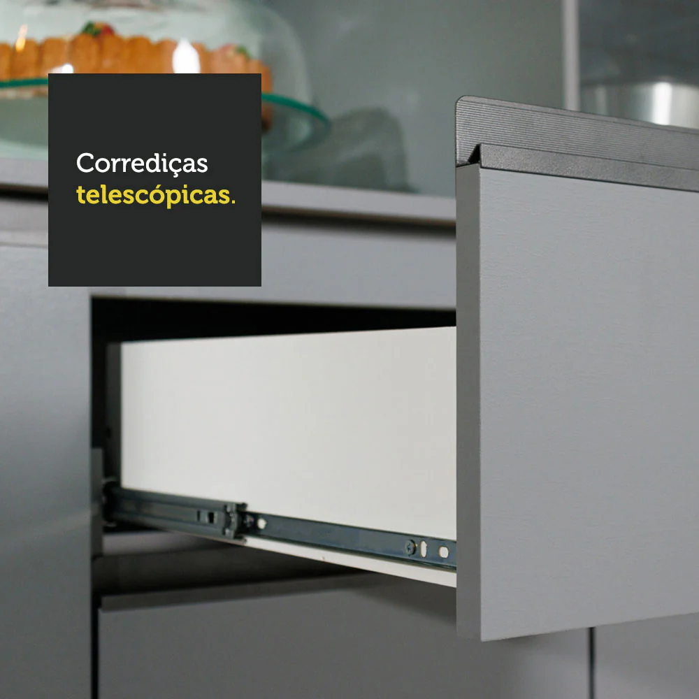 Armário de Cozinha Completa 220cm Cinza Nice Madesa 01 - Image 7