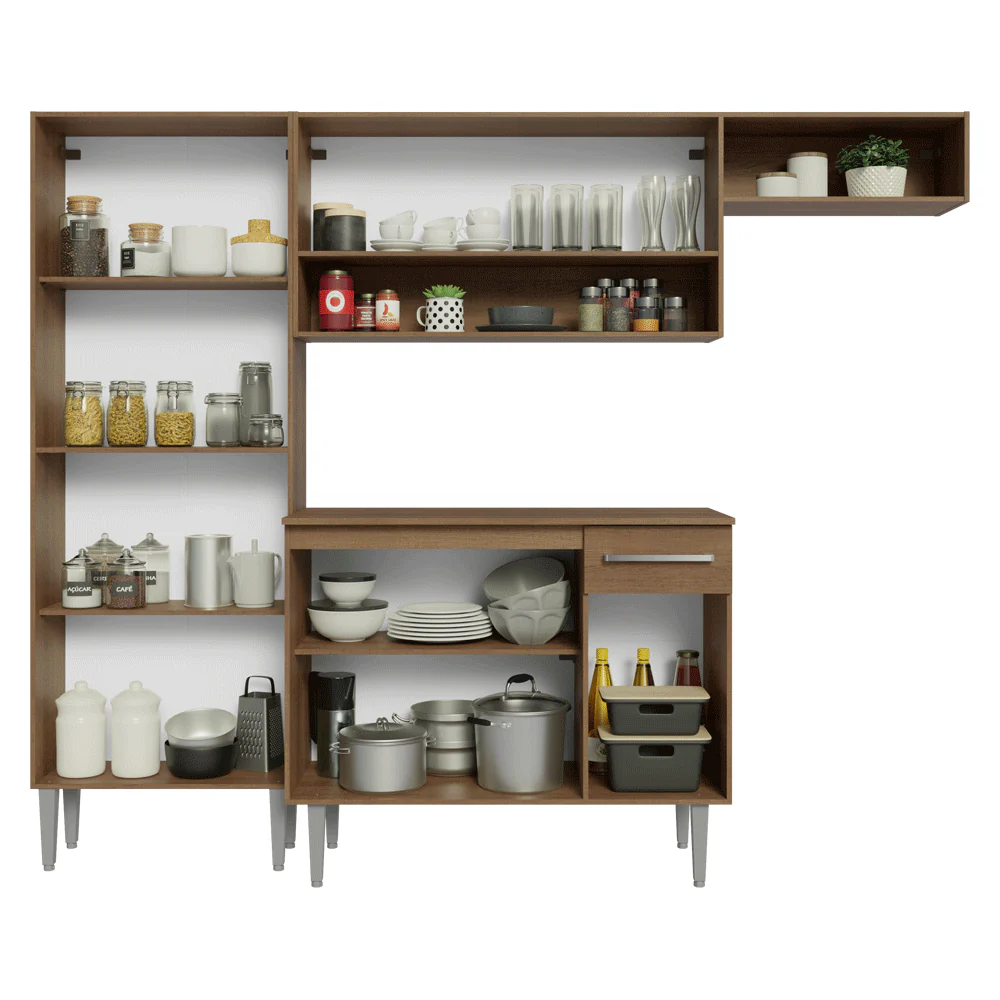 Armário de Cozinha Completa 229cm Rustic/Branco Emilly Madesa 016 - Image 5