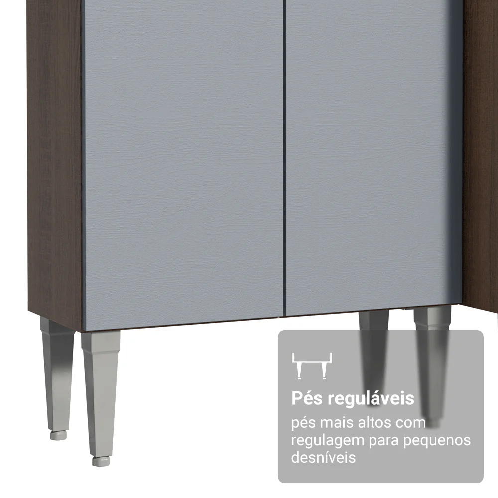 Armário de Cozinha Completa 229cm Rustic/Cinza Emilly Madesa 016 - Image 7