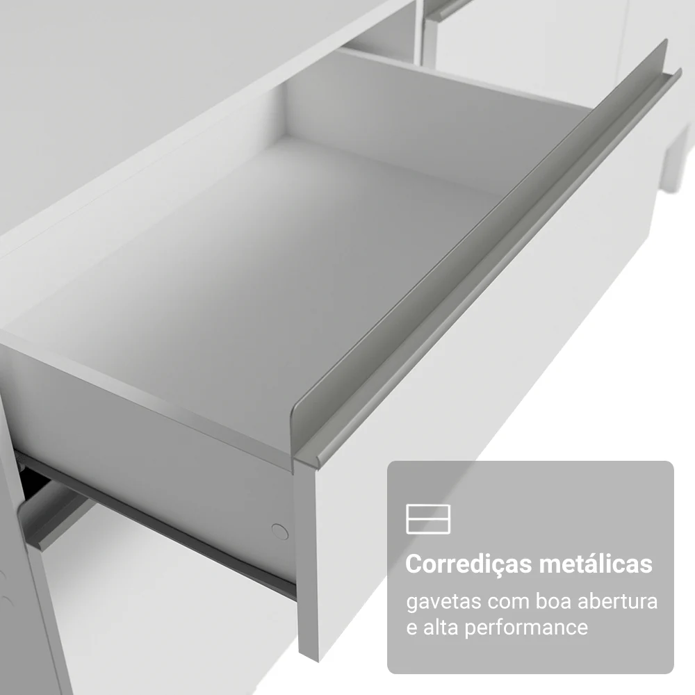 Armário de Cozinha Completa 240cm Branco Diamante Madesa 06 - Image 6