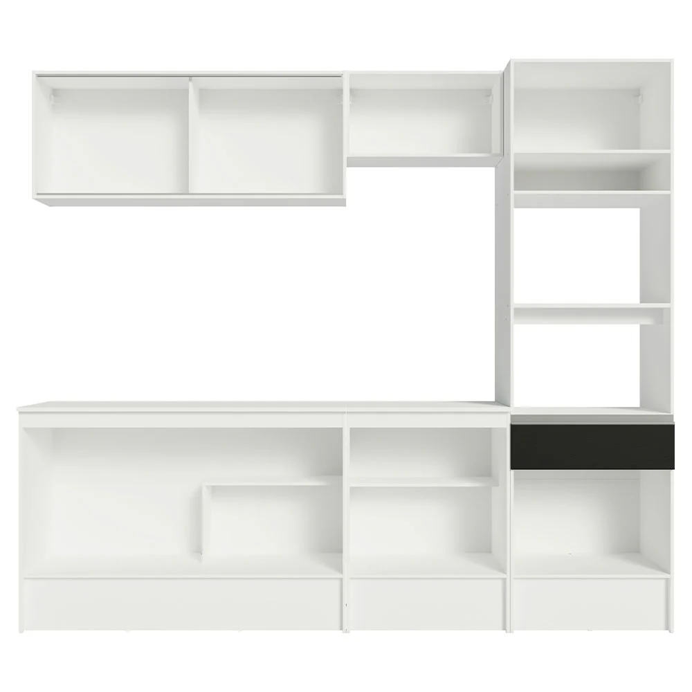 Armário de Cozinha Completa 240cm Branco/Preto Diamante Madesa 06 - Image 11