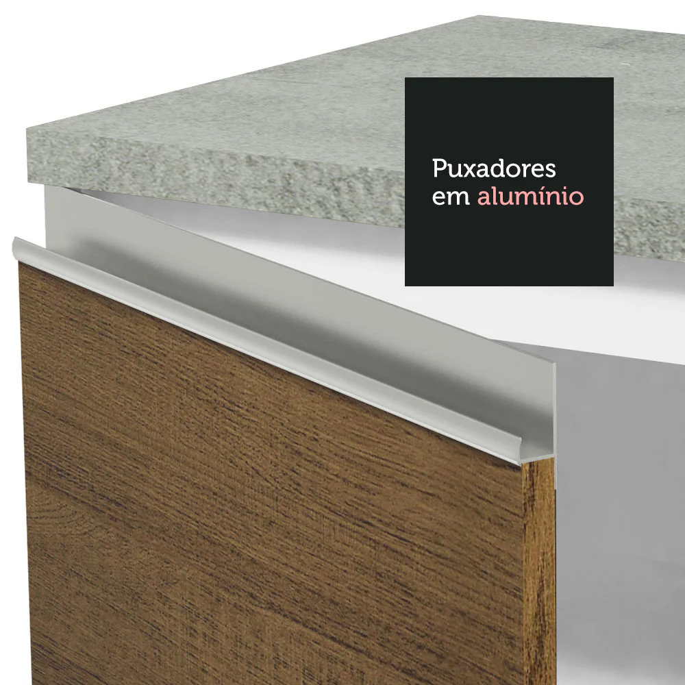 Armário de Cozinha Completa 240cm Branco/Rustic Glamy Madesa 10 - Image 7