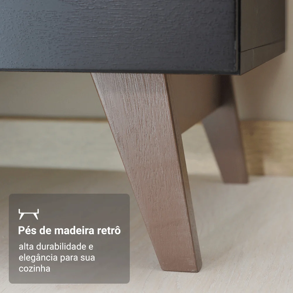 Armário de Cozinha Completa 250cm Preto Reims Madesa 07 - Image 9