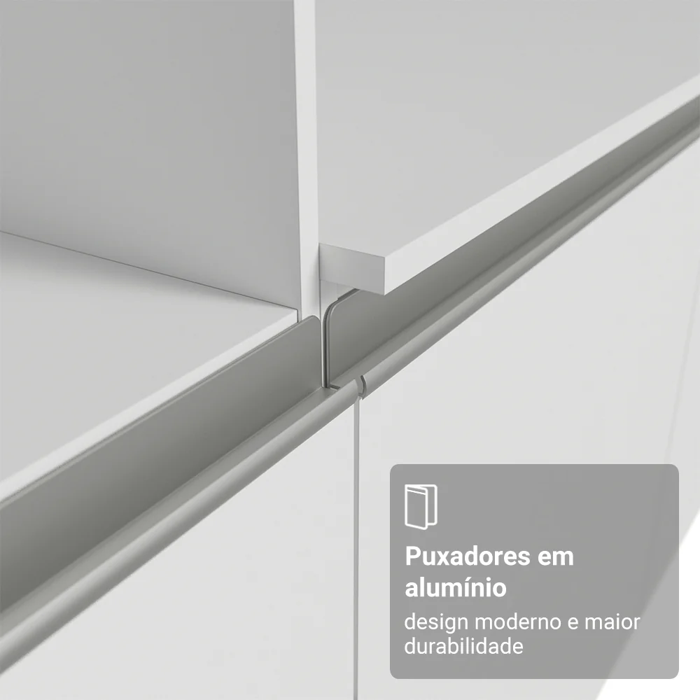 Armário de Cozinha Completa 260cm Branco Diamante Madesa 02 - Image 5