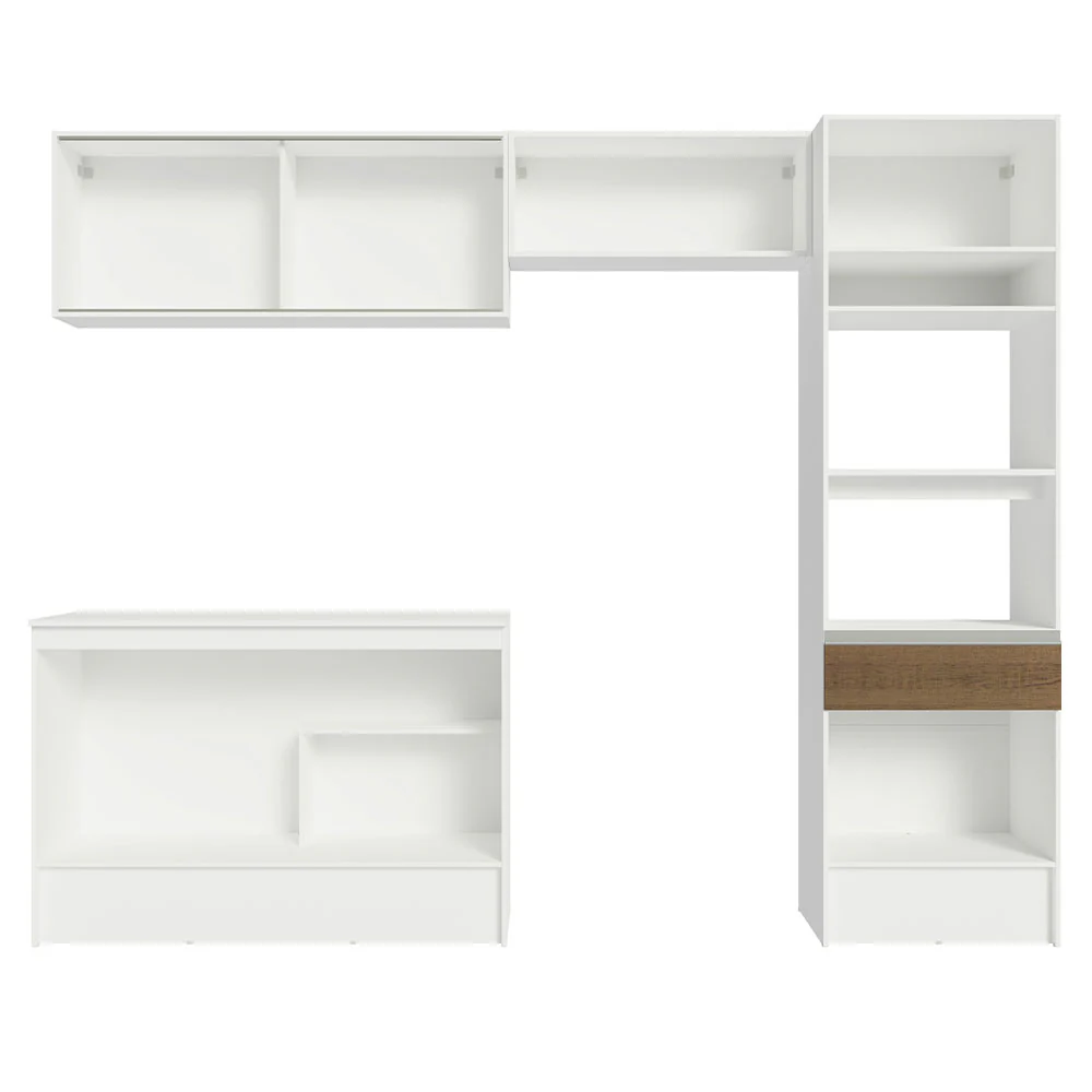 Armário de Cozinha Completa 260cm Branco/Rustic Topazio Madesa 01 - Image 11