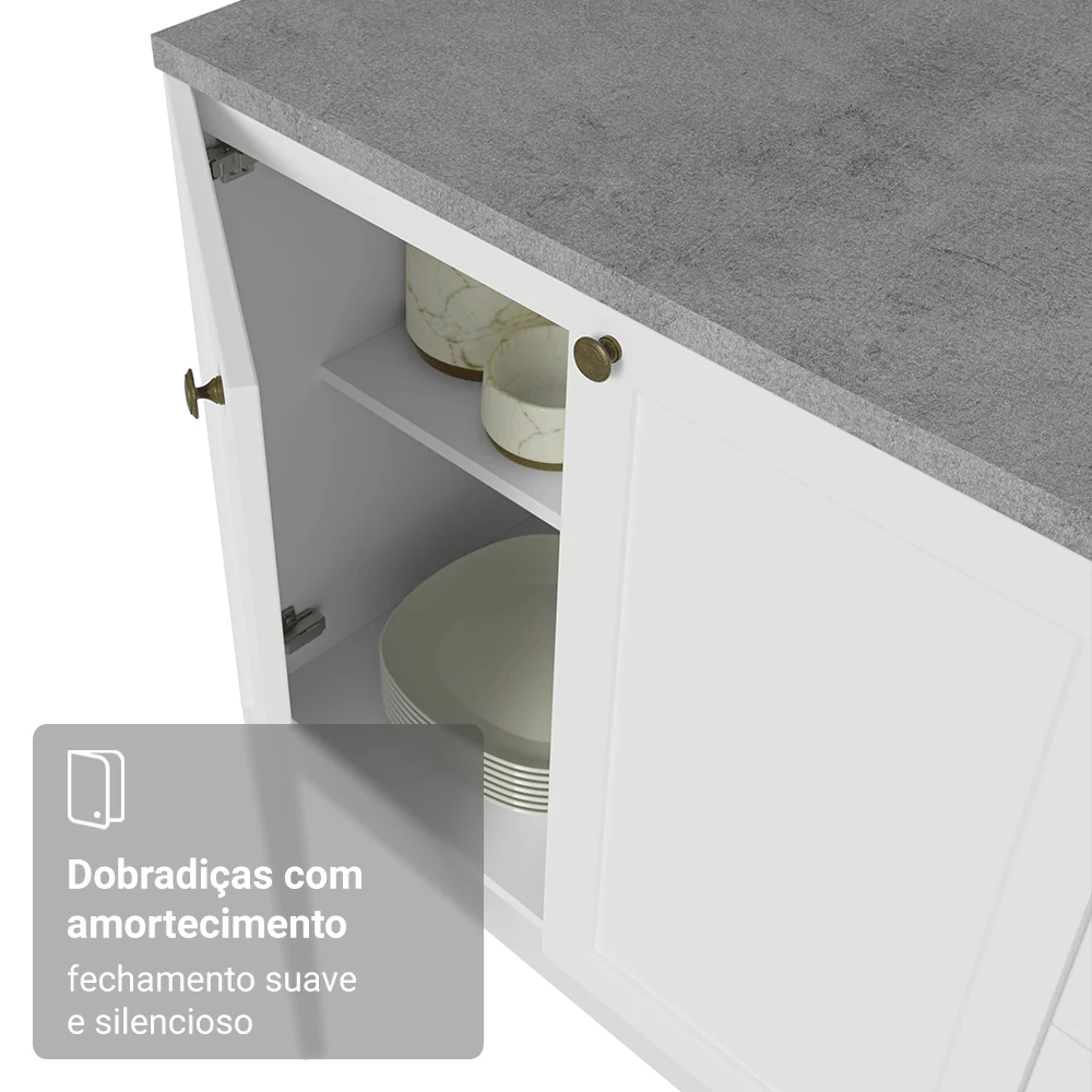 Armário de Cozinha Completa 270 cm Branco Vik Madesa 01 - Image 8
