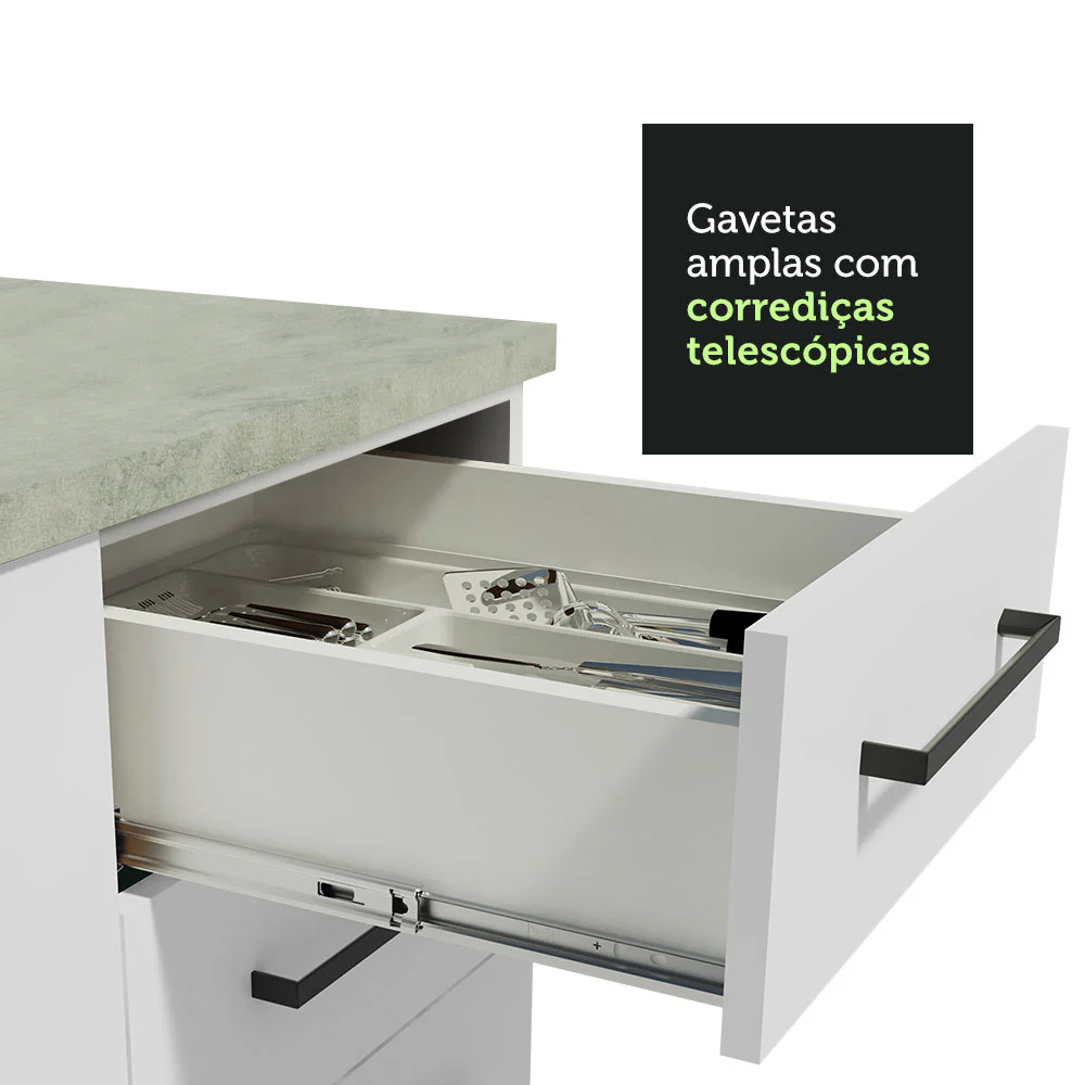 Armário de  Cozinha Completa 270cm Branco Agata Madesa 07 - Image 7