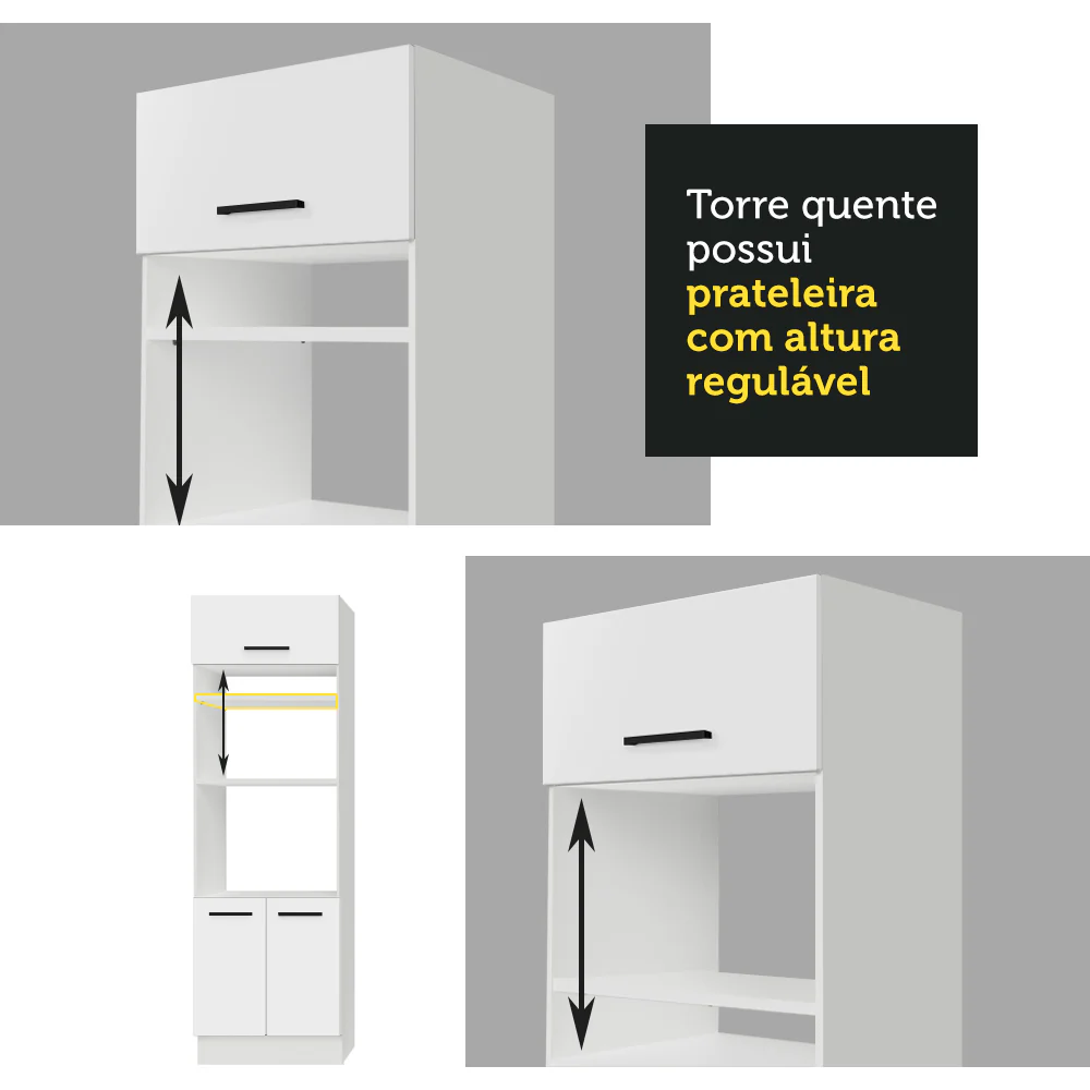 Armário de  Cozinha Completa 270cm Branco Agata Madesa 07 - Image 9