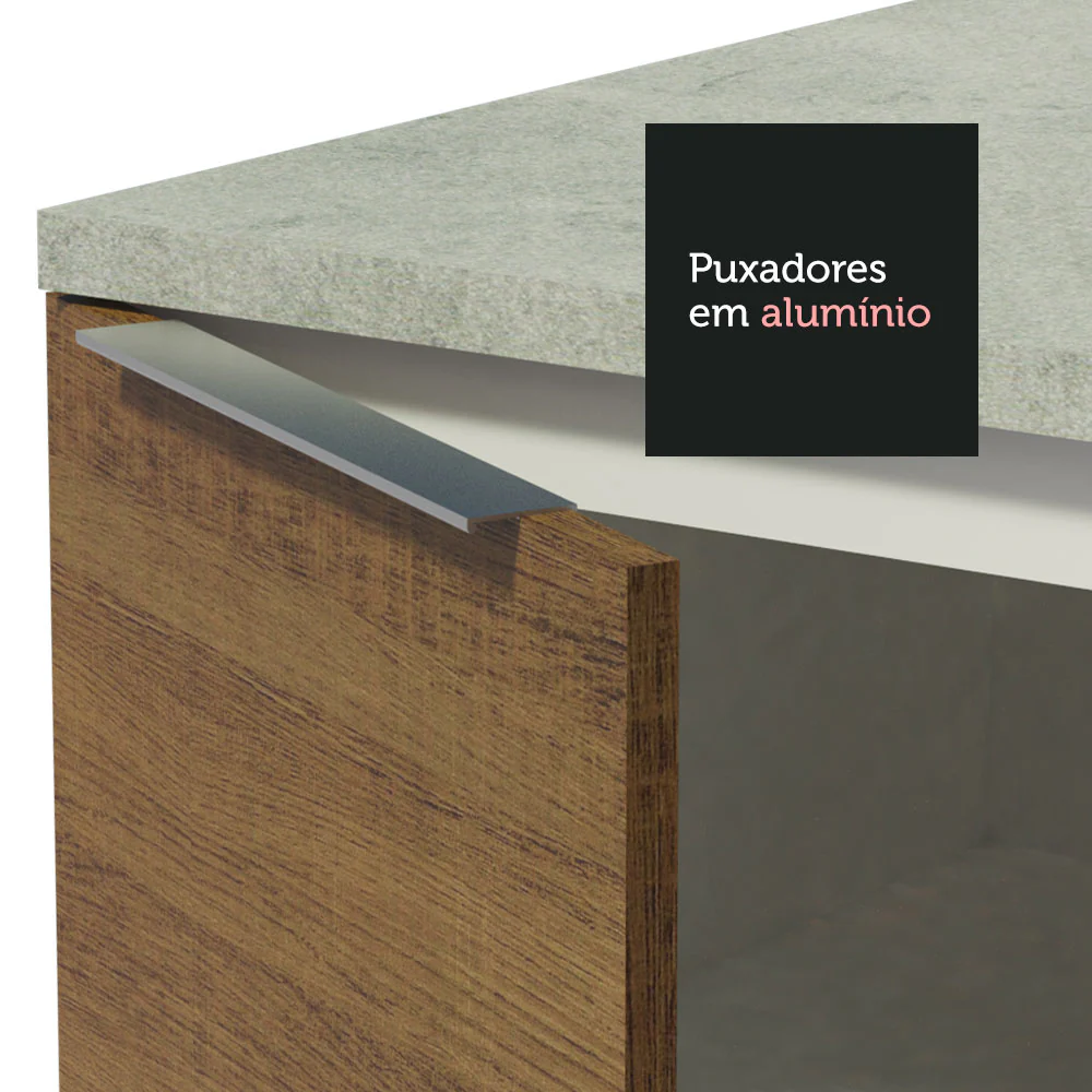 Armário de Cozinha Completa 270cm Branco/Rustic Stella Madesa 08 - Image 6