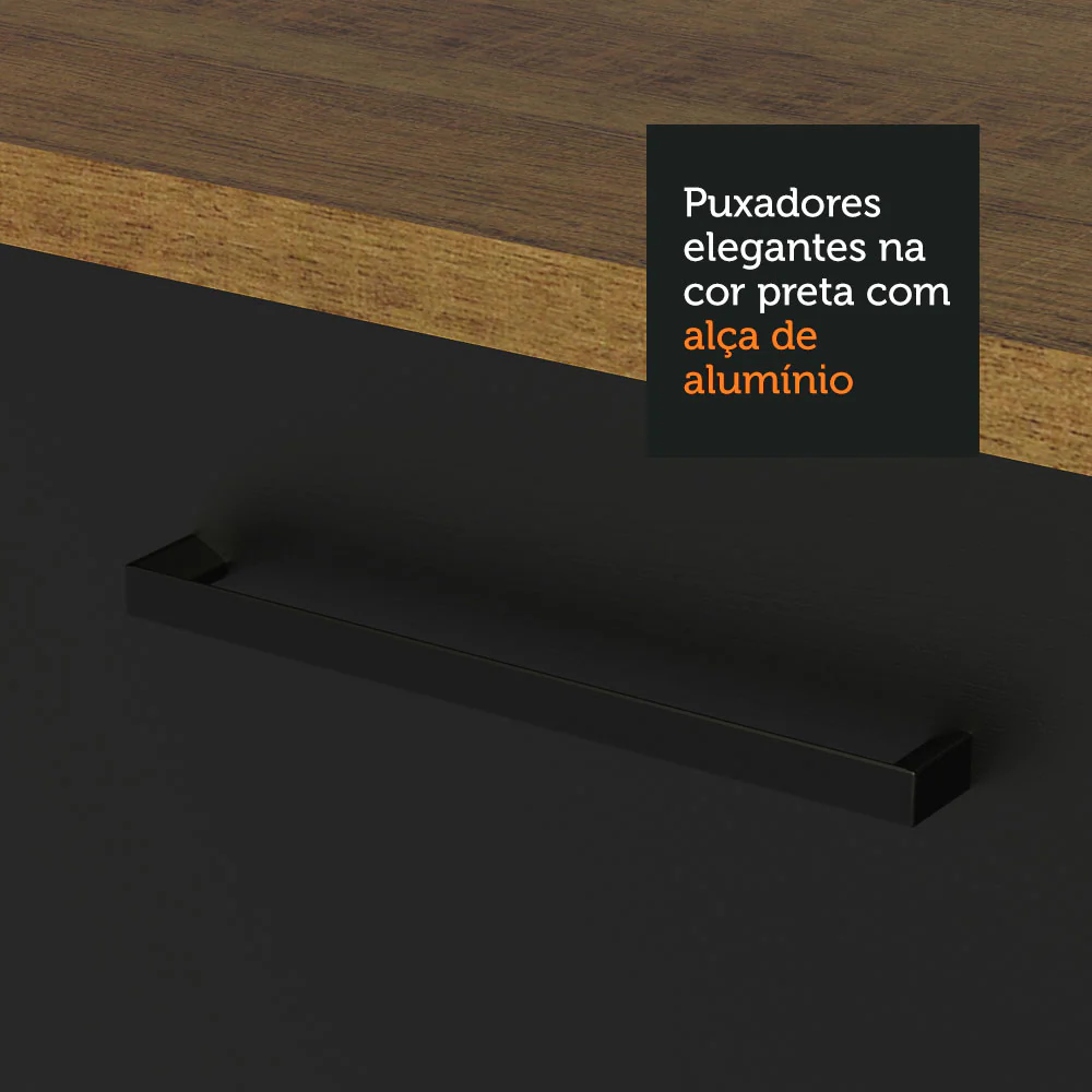 Armário de Cozinha Completa 270cm Rustic/Preto Agata Madesa 07 - Image 6